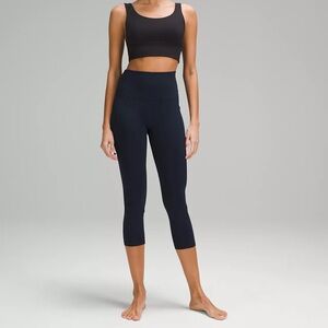 LULULEMON align high rise crop with pockets true navy 23"